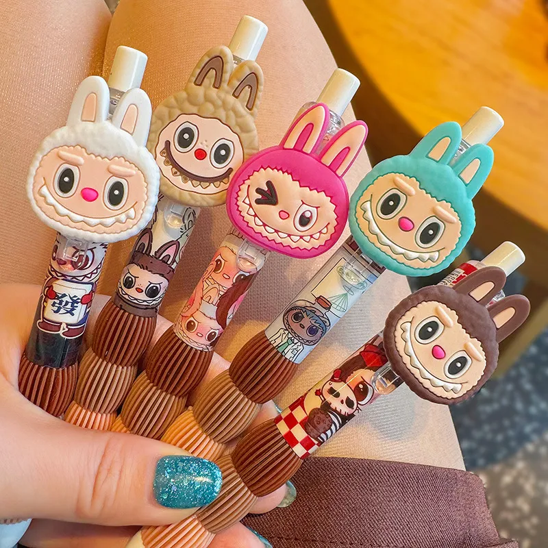 Cute Monster & Bunny 3D Figure Topper Retractable Gel Pens – Kawaii Cartoon Animal Character Click Pens with 0.5mm Black Ink, Aesthetic School Supplies Gift for Girls, Students & Teens